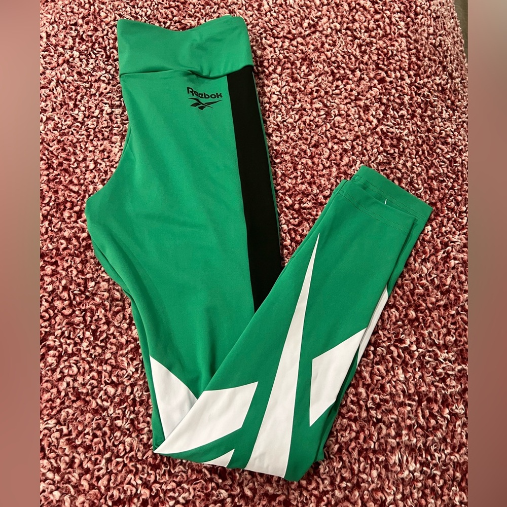 Reebok Green Workout Gym Leggings - Size M